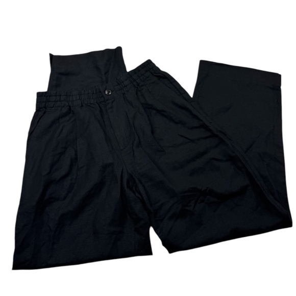 Madewell Linen Blend Pull On High Rise Straight Pants Black Size S - Picture 7 of 11